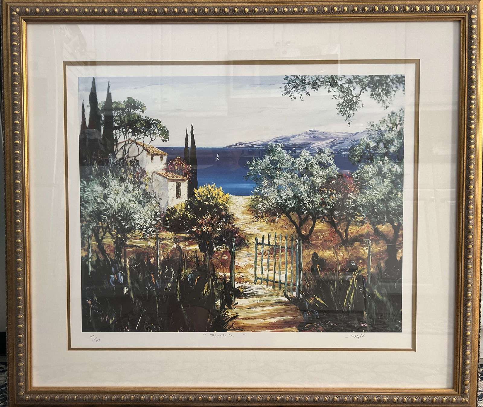 Authentic Lithograph on Delux Paper by "DUAIV" Titled Provence Hand Signed W COA (1 of 5)