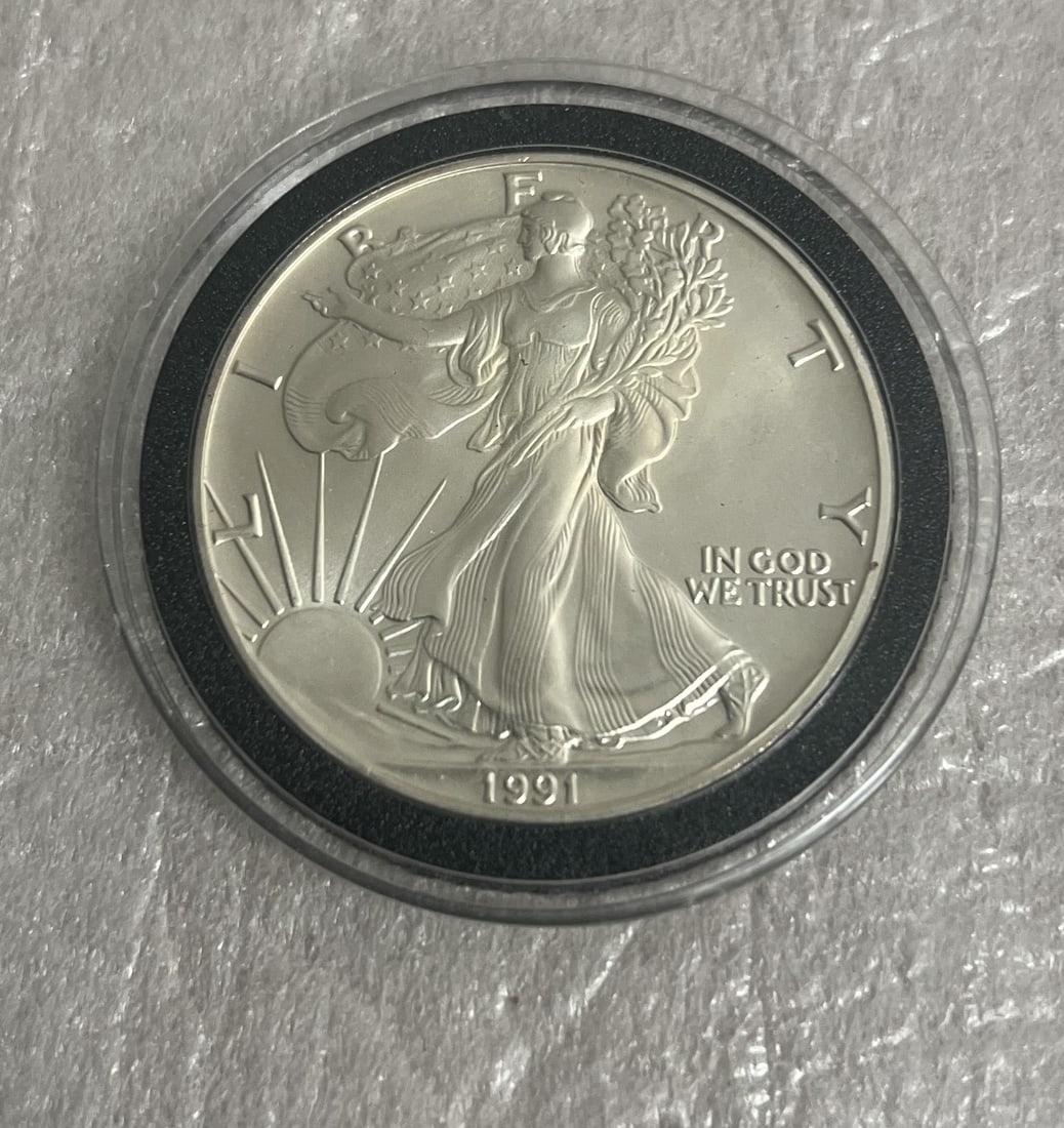 1991 Lady liberty Silver Dollar 1oz Fine Silver (1 of 2)