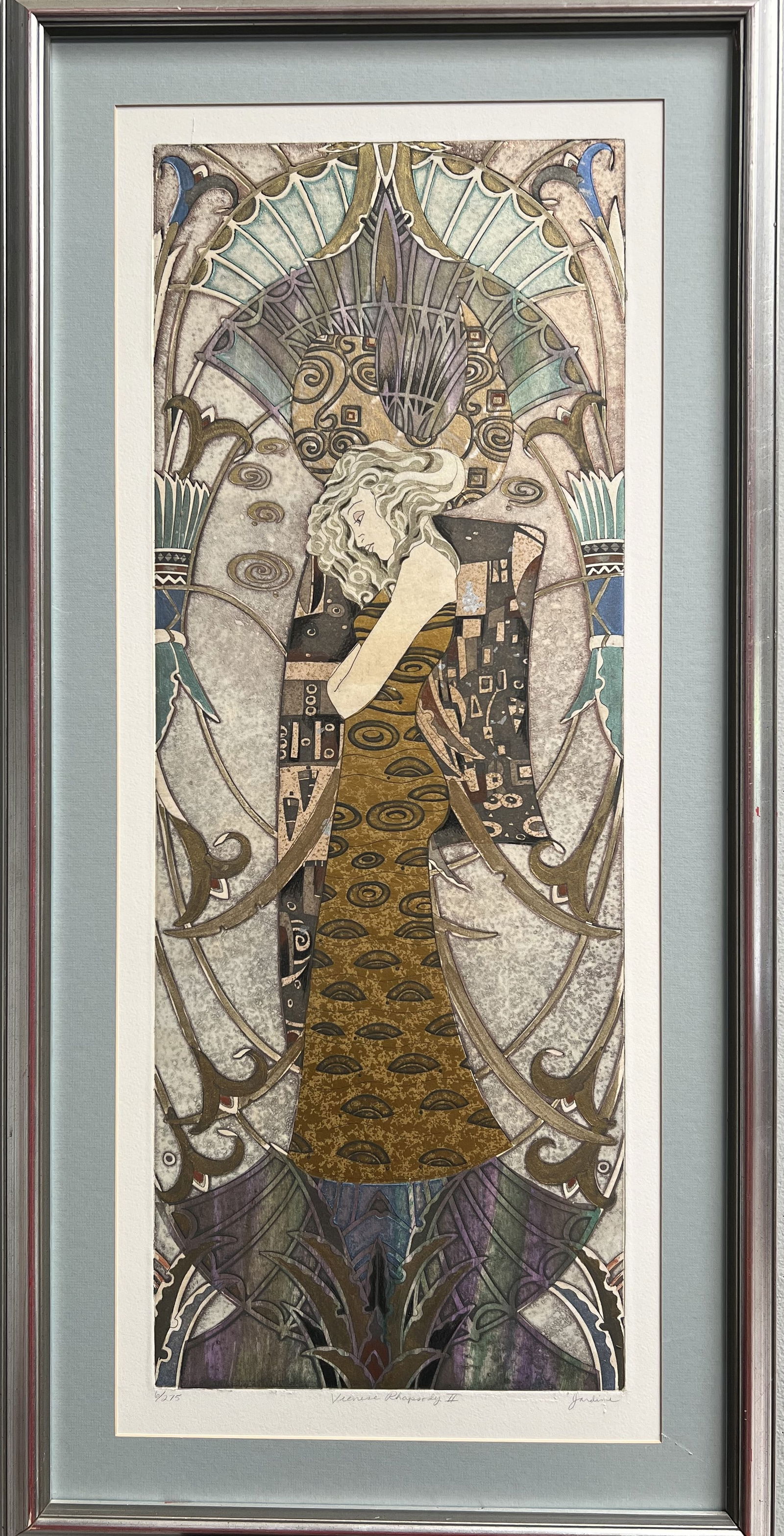 Elizabeth Jardine "Viennese Rhapsody II" Hand Signed and Numbered ,Lithograph w Applied Foil (1 of 3)