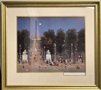 Stunning Limited Edition Serigraph by Michel DeLacroix Signed and Dated: This exquisite limited edition serigraph by Michel DeLacroix is a true masterpiece. The artwork features a stunning landscape of the city of Paris, with a focus on the iconic Tour de France. The print
