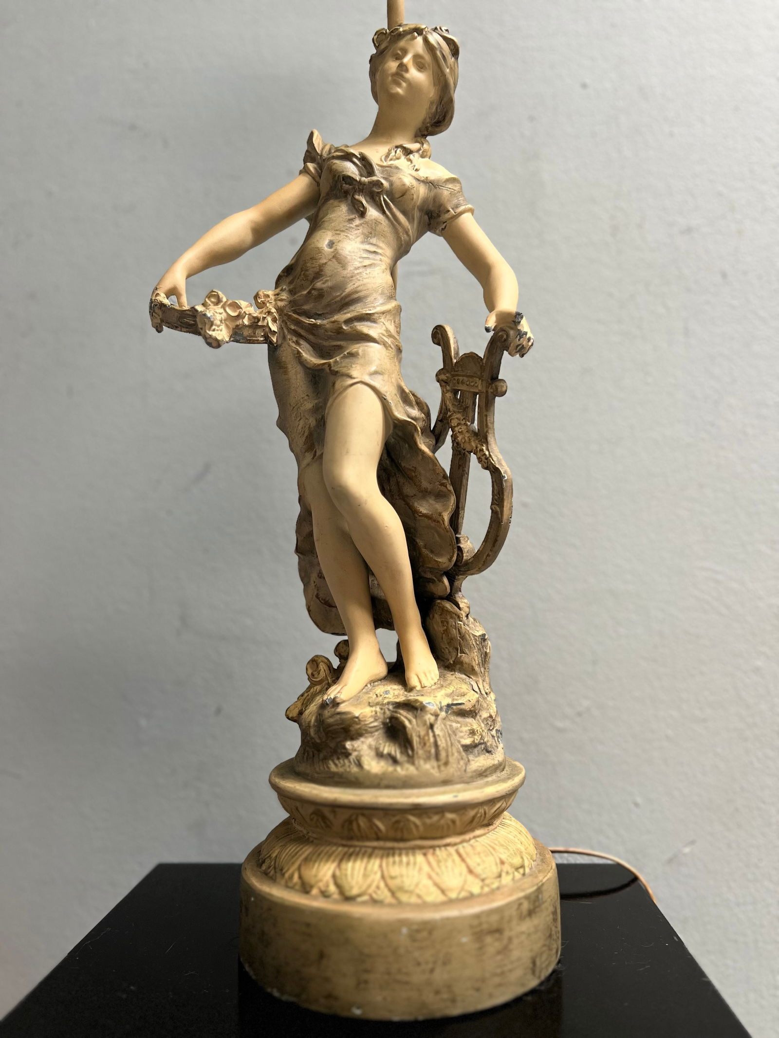 L F Moreau Statue Cast in Paris France, Signed at Base , Table Top Lamp (1 of 6)