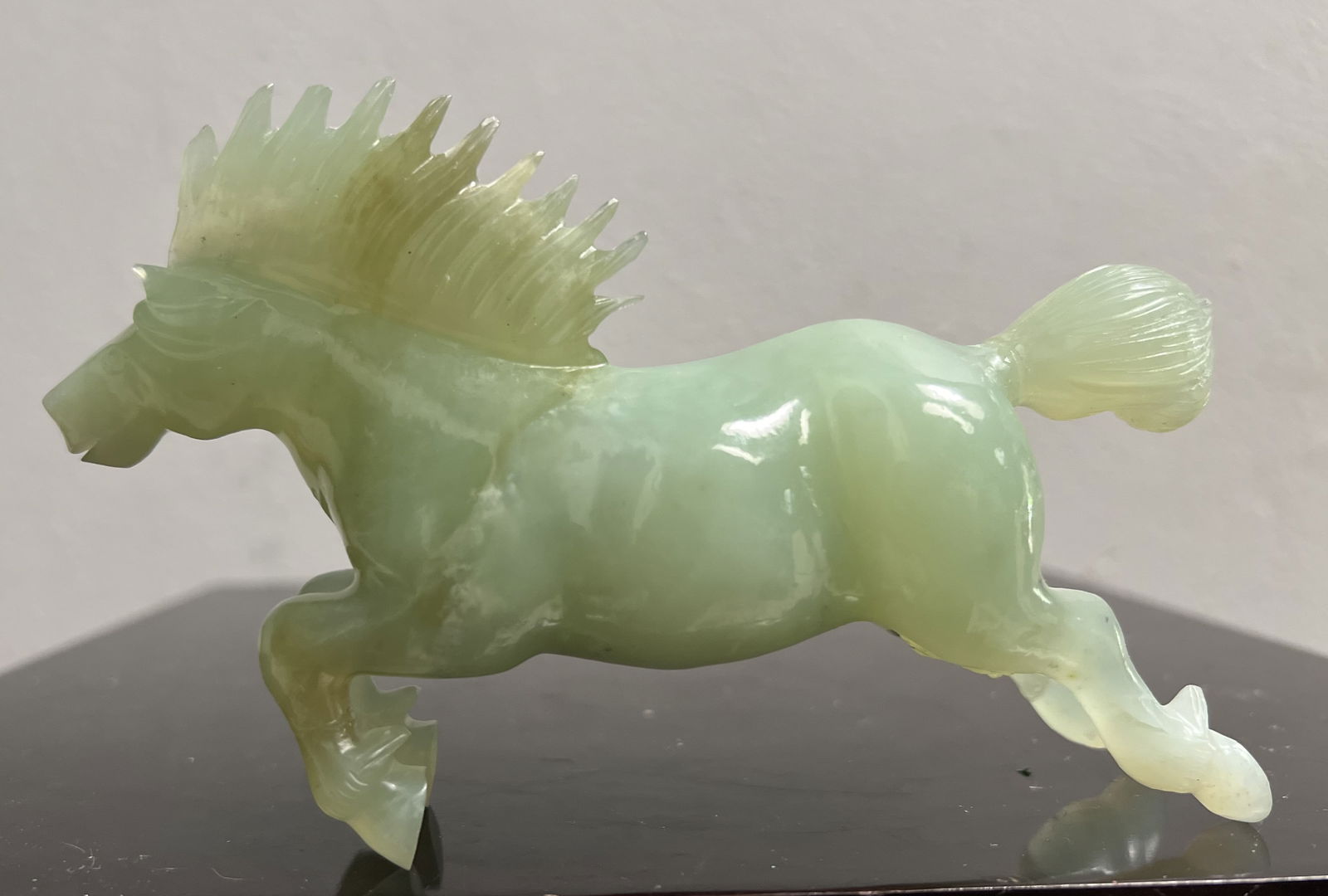 Stunning Chinese Hand Carved Green Jade Running Horse (1 of 3)