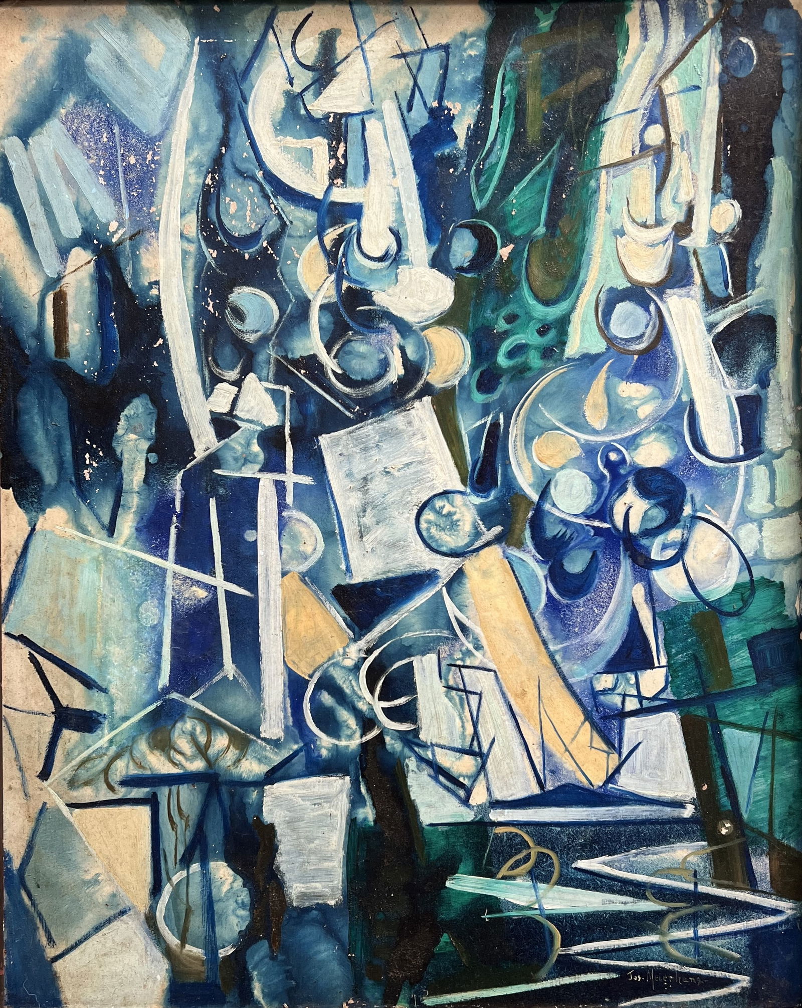 Joseph Meierhans (1890 - 1980) Oil on Board Mid Century Abstract (1 of 3)