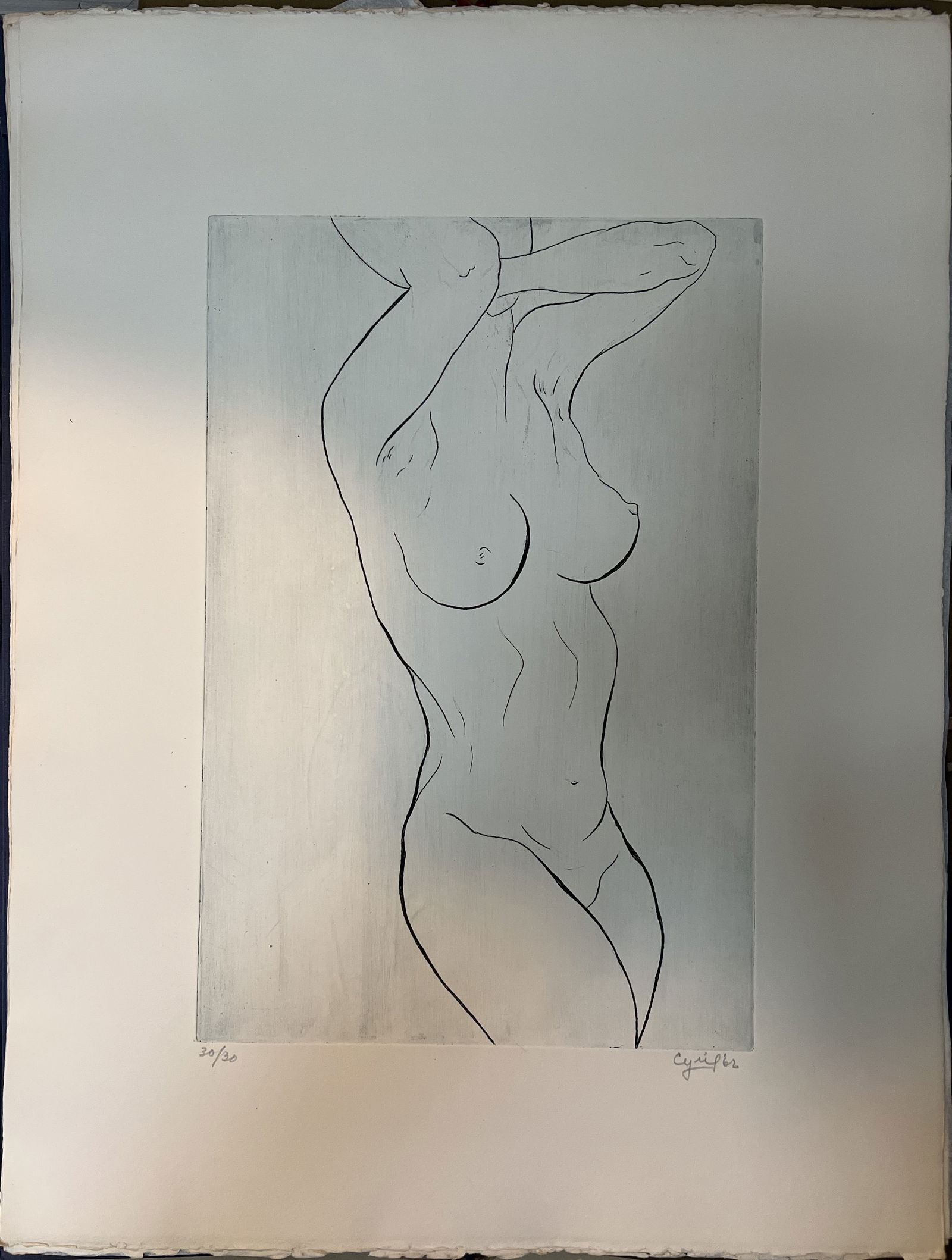 Vintage French Etching by The Artist CYRIL , Hand Signed and Dated 1962 (1 of 4)