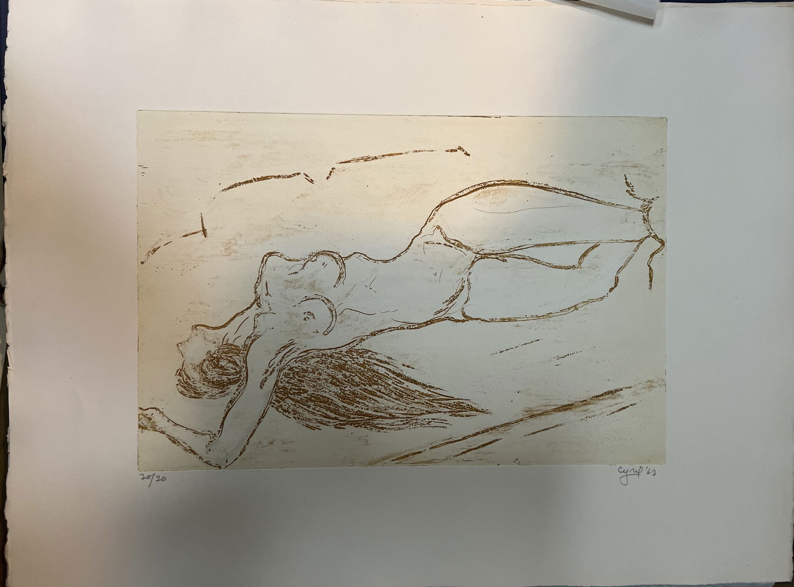 Vintage French Etching by The Artist CYRIL , Hand Signed and Dated 1962: This vintage French etching by the artist Cyril is a beautiful piece of art that will surely enhance any collection. The portrait is hand-signed and dated 1962, making it an original and rare find. Th