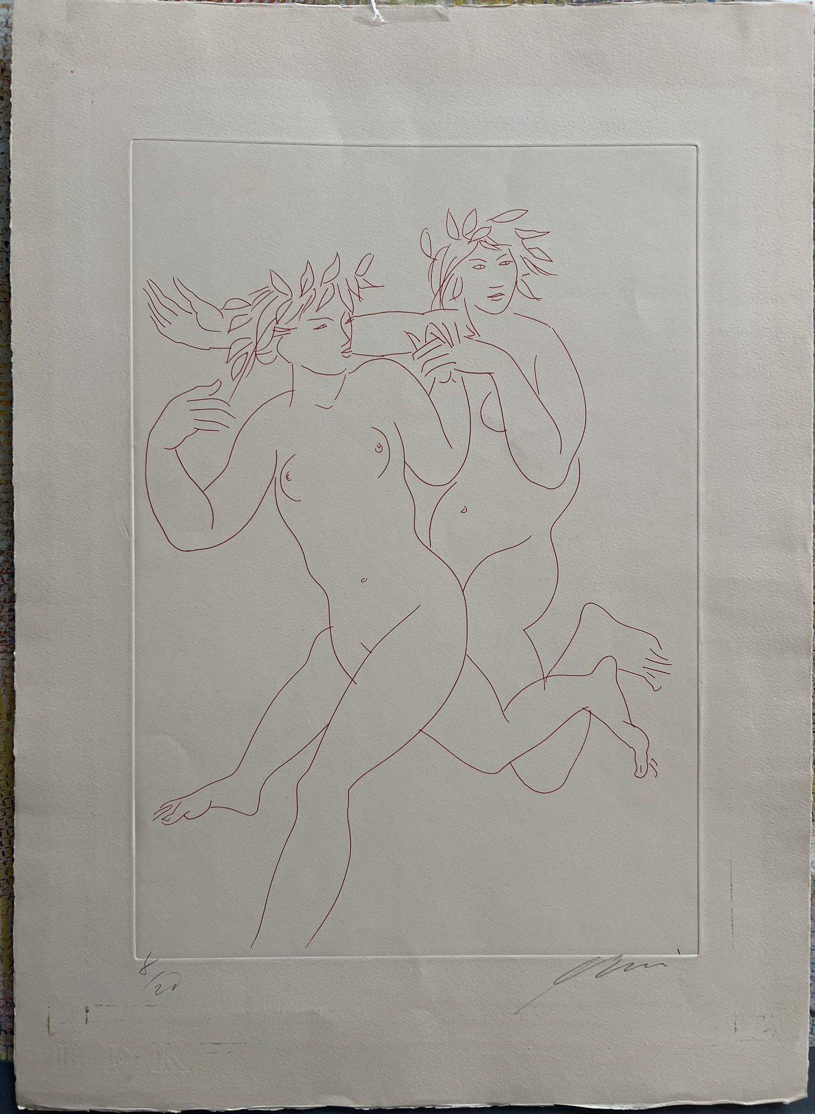 Hans Erni (1909-2015) Swiss , Hand Signed Etching in Pencil Circa Mid Century (1 of 4)