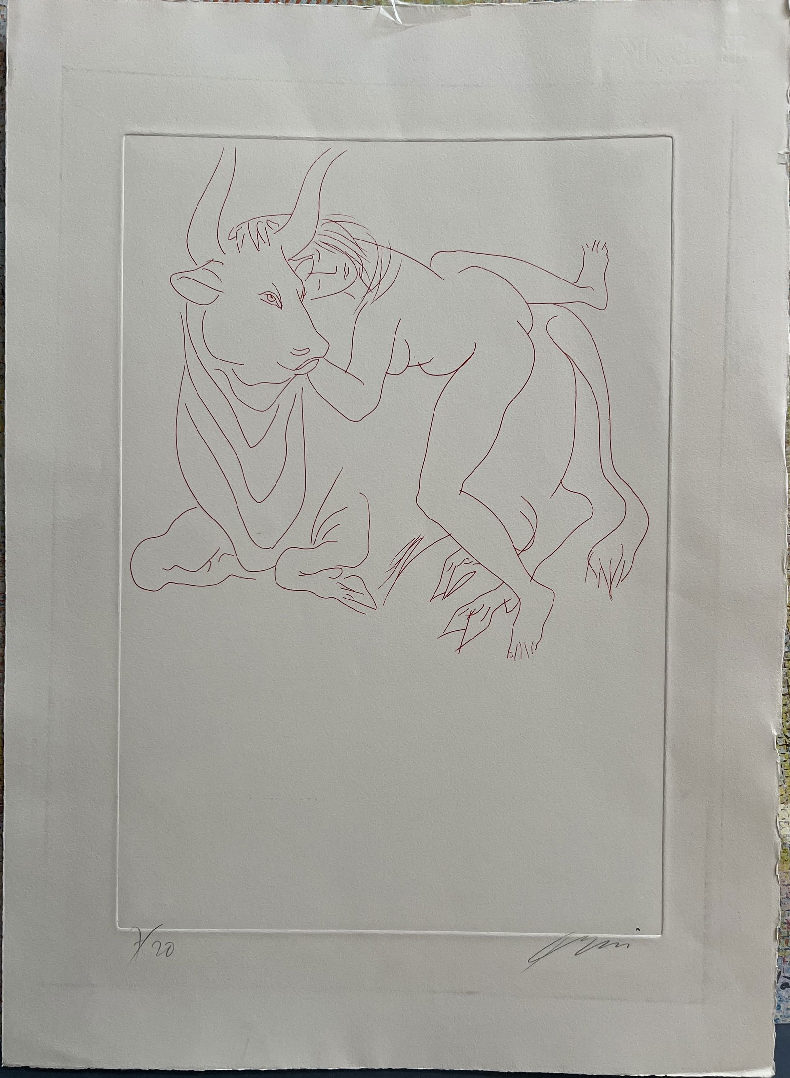 Hans Erni (1909-2015) Swiss , Hand Signed Etching in Pencil Circa Mid Century (1 of 4)