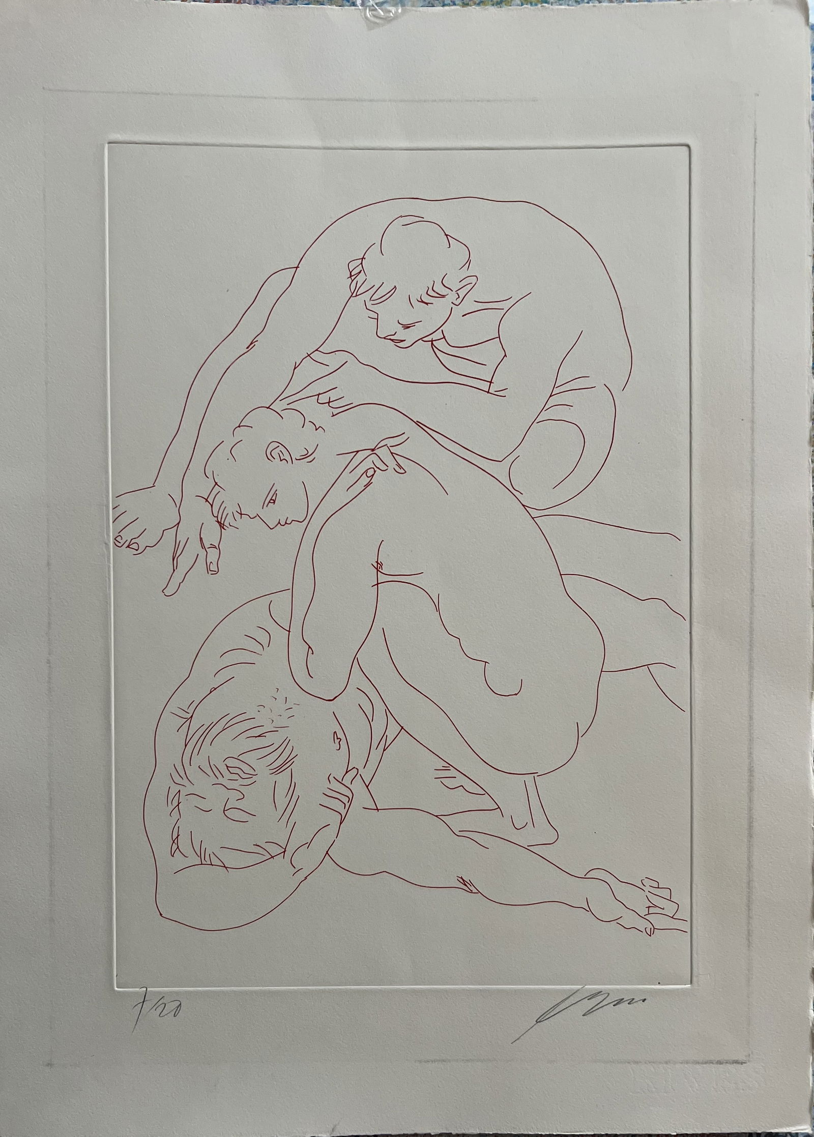 Hans Erni (1909-2015) Swiss , Hand Signed Etching in Pencil Circa Mid Century: This exquisite etching by Hans Erni is a true masterpiece. The artist's hand-signed signature adds to its value and authenticity. The landscape orientation and natural theme make it a beautiful additi