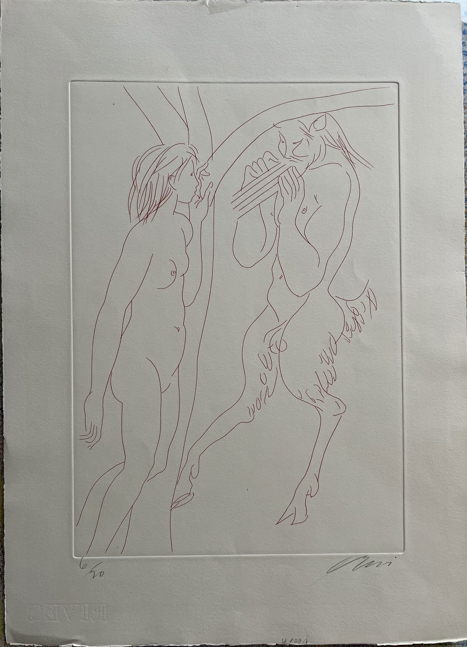 Hans Erni (1909-2015) Swiss , Hand Signed Etching in Pencil Circa Mid Century (1 of 4)