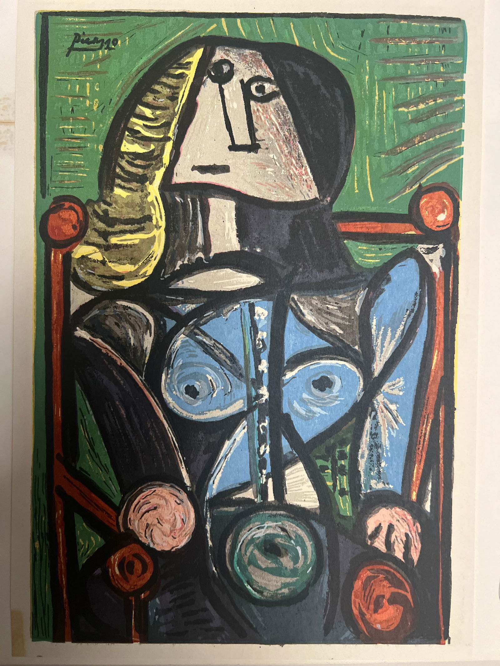 Pablo Picasso (1881-1973) "Femme Assise"  Serigraph Plate Signed C 1970s (1 of 1)