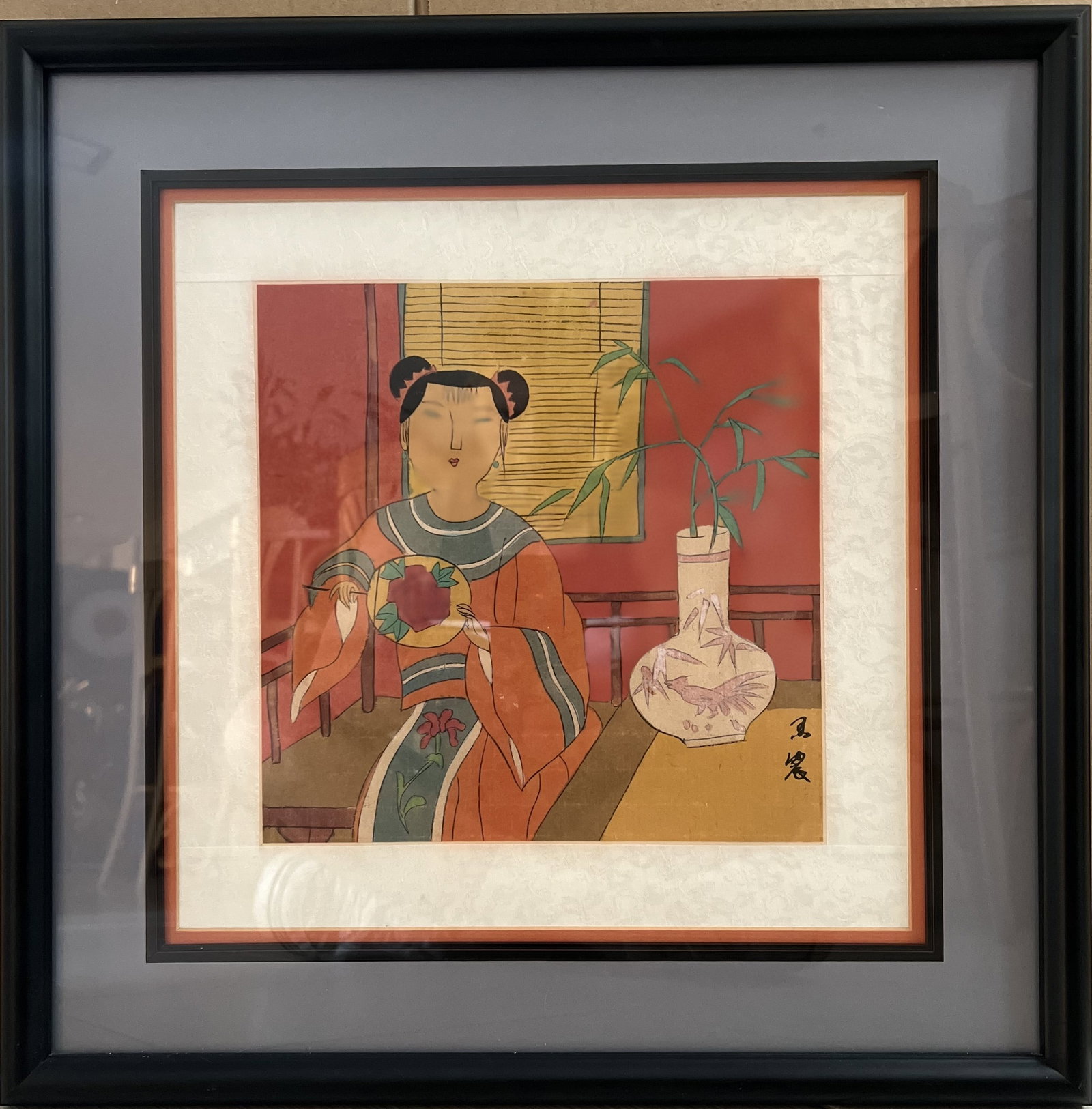 Yong Kai Hu (B 1945) , Gouache on Paper Signed lower Right Framed under Glass: This exquisite painting by Yong Kai Hu is a true masterpiece. Created using gouache painting technique on paper, it features a beautiful scene of nature. The artist's signature is prominently displaye
