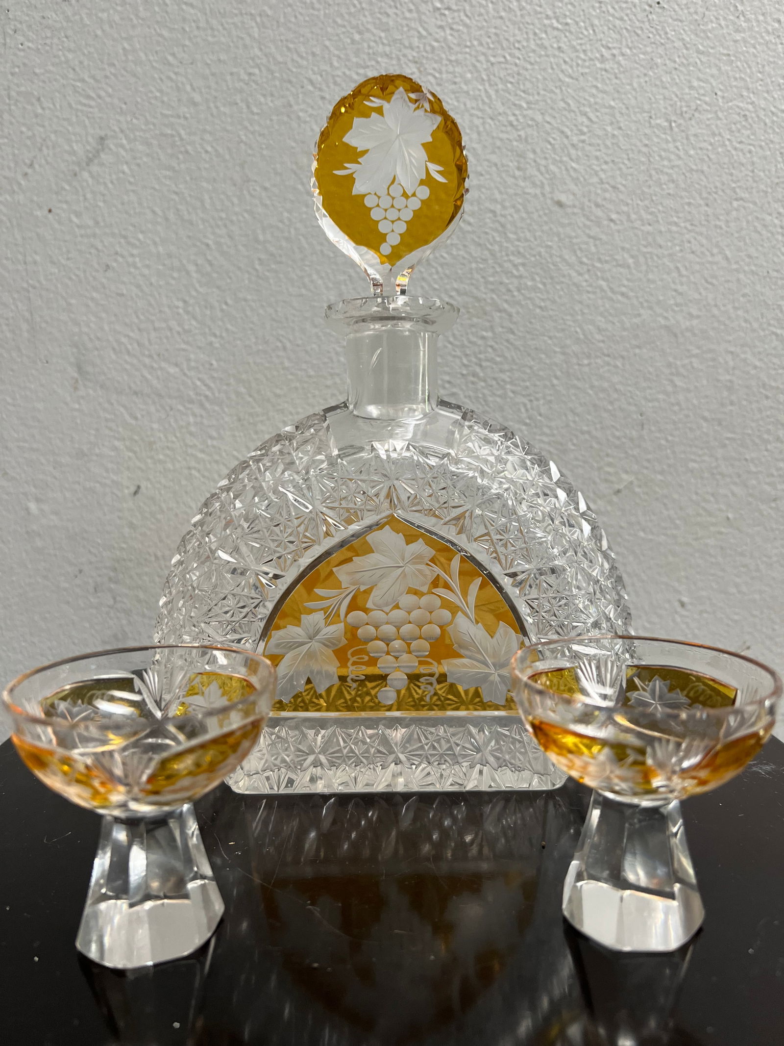 Czech Bohemian Art Deco Glass Liqueur Set by Karl Palda C 1930 (1 of 2)
