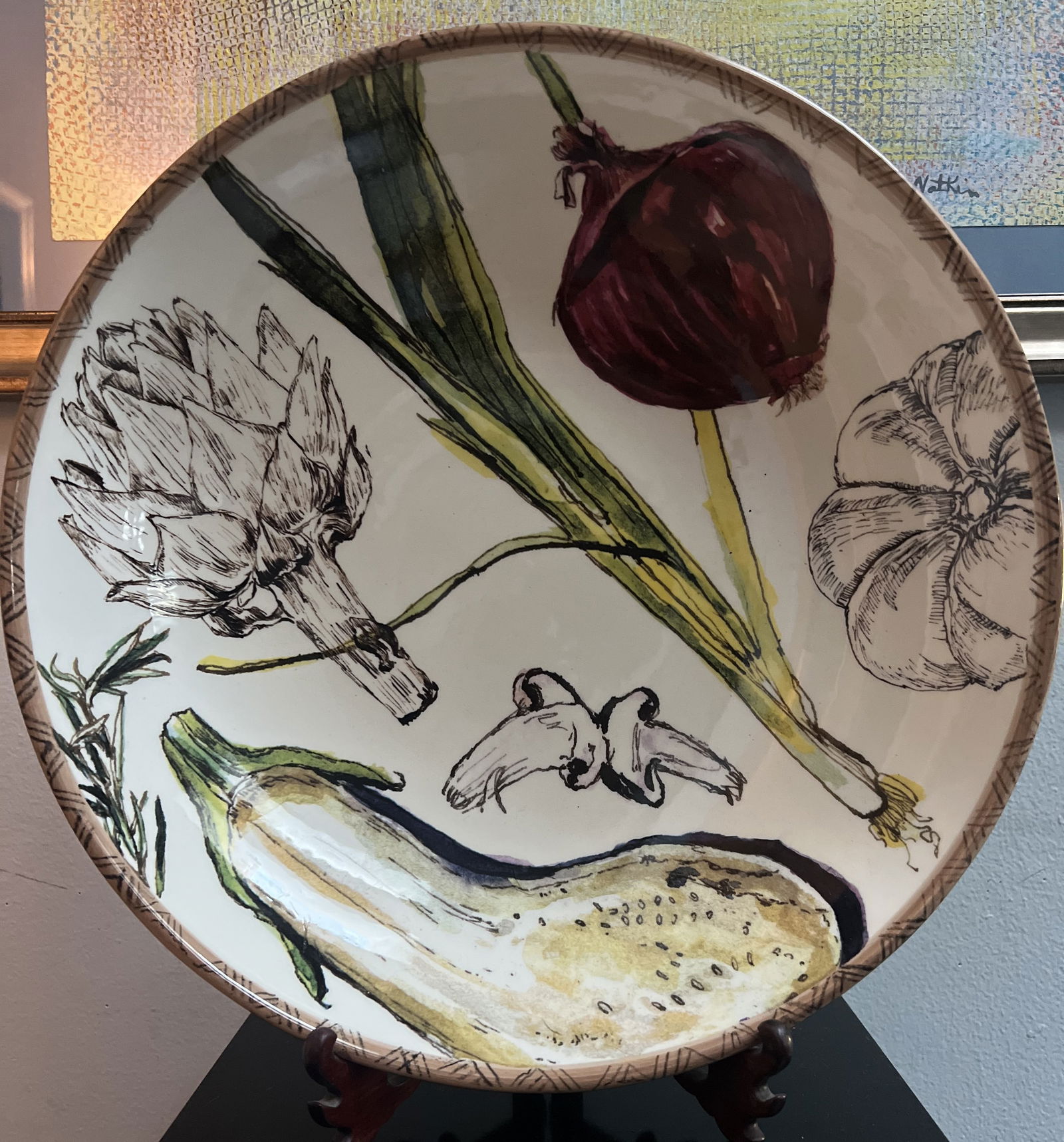 Large Serving Bowl  Williams Sonoma French Market  15" W 3.5 D (1 of 3)