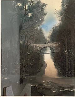 MICHEL DELACROIX, NEVER RELEASED LIMITED EDITION "DANS LE PARC DE GENNEVILLIERS" HAND SIGNED: MICHEL DELACROIX, NEVER RELEASED LIMITED EDITION "DANS LE PARC DE GENNEVILLIERS" HAND SIGNED NUMBERED TP 10/10 , This beautiful print by Michel Delacroix titled "Dans Le Parc De Gennevilliers" is a mu