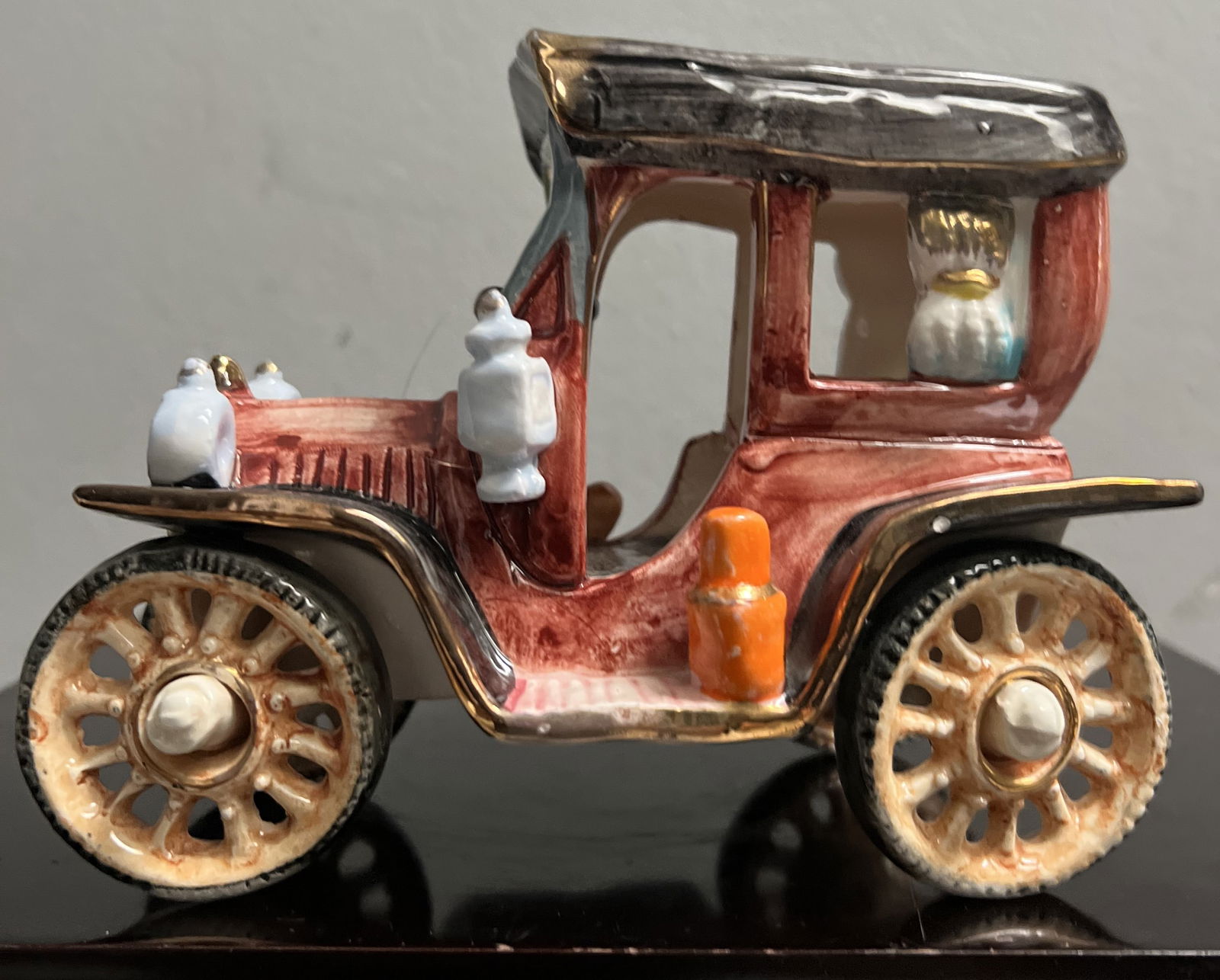 Collectibles Vintage Figurines Ceramic, Model A or T Car Burnished Red Jalopy (1 of 3)