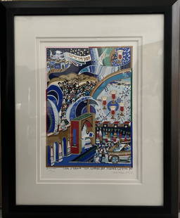 Raphael Abecassis (B 1953) Israel, Morocco, Serigraph Hand Signed and Numbered: Experience the essence of Israeli artistry with Raphael Abecassis's serigraph, a vibrant portrayal of Israel that resonates with the spirit of its landscape. This medium-sized, hand-signed and numbere