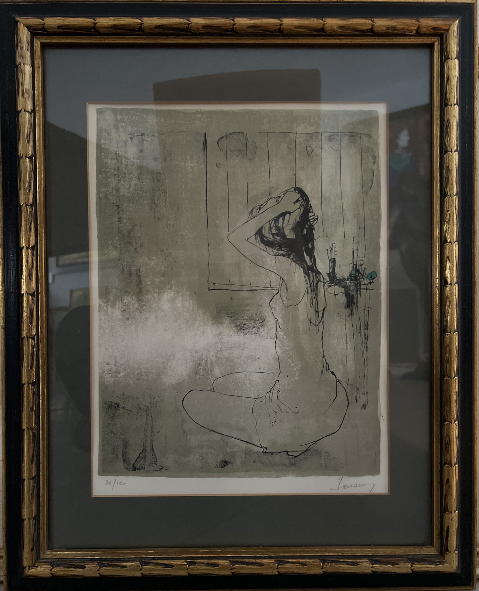 Jean Jansem (1920-2013) Pencil Signed Lithograph on Wove Paper: Immerse yourself in the elegance of Art Deco with this original lithograph by Jean Jansem. Titled "Women," this medium-sized, portrait-oriented piece is a testament to Jansen's skill, capturing the es