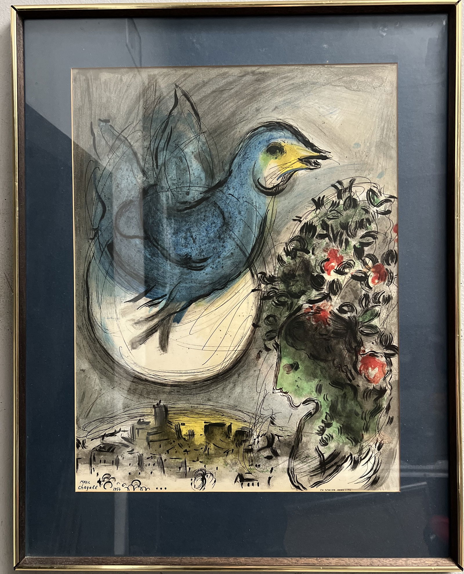 Marc (Moishe Shagal) Chagall (1887 - 1985) "L'Oiseau Bleu" 1968 fernand Mourlot (1 of 5)