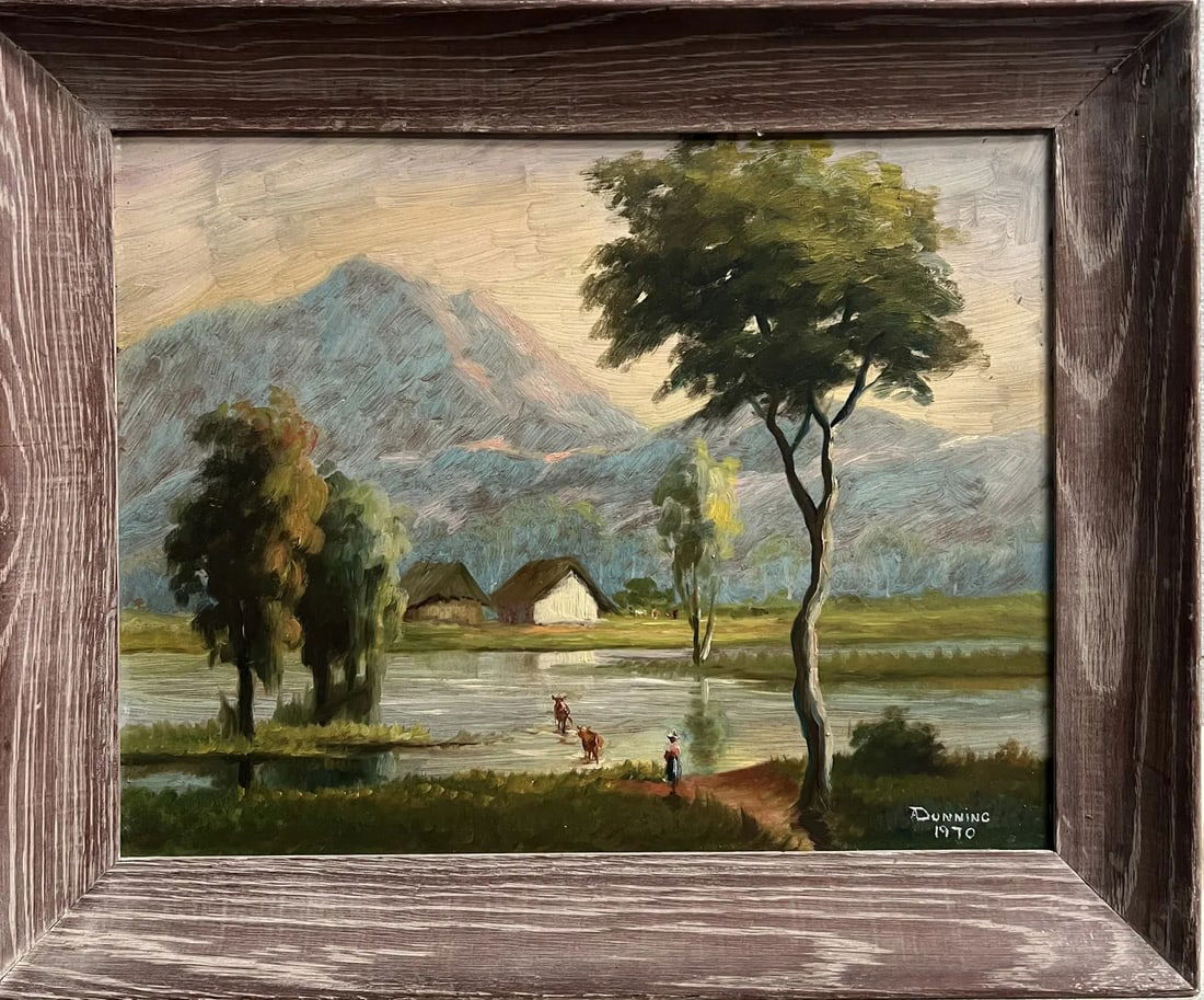 Arthur Dunning Oil on Board A Country Scene Signed and dated 1970 (1 of 3)