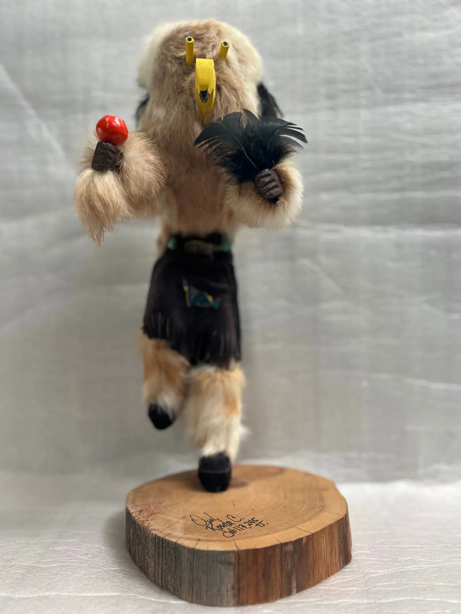 Hopi Kachina Doll White Dancing 17" Tall Signed at Base (1 of 5)