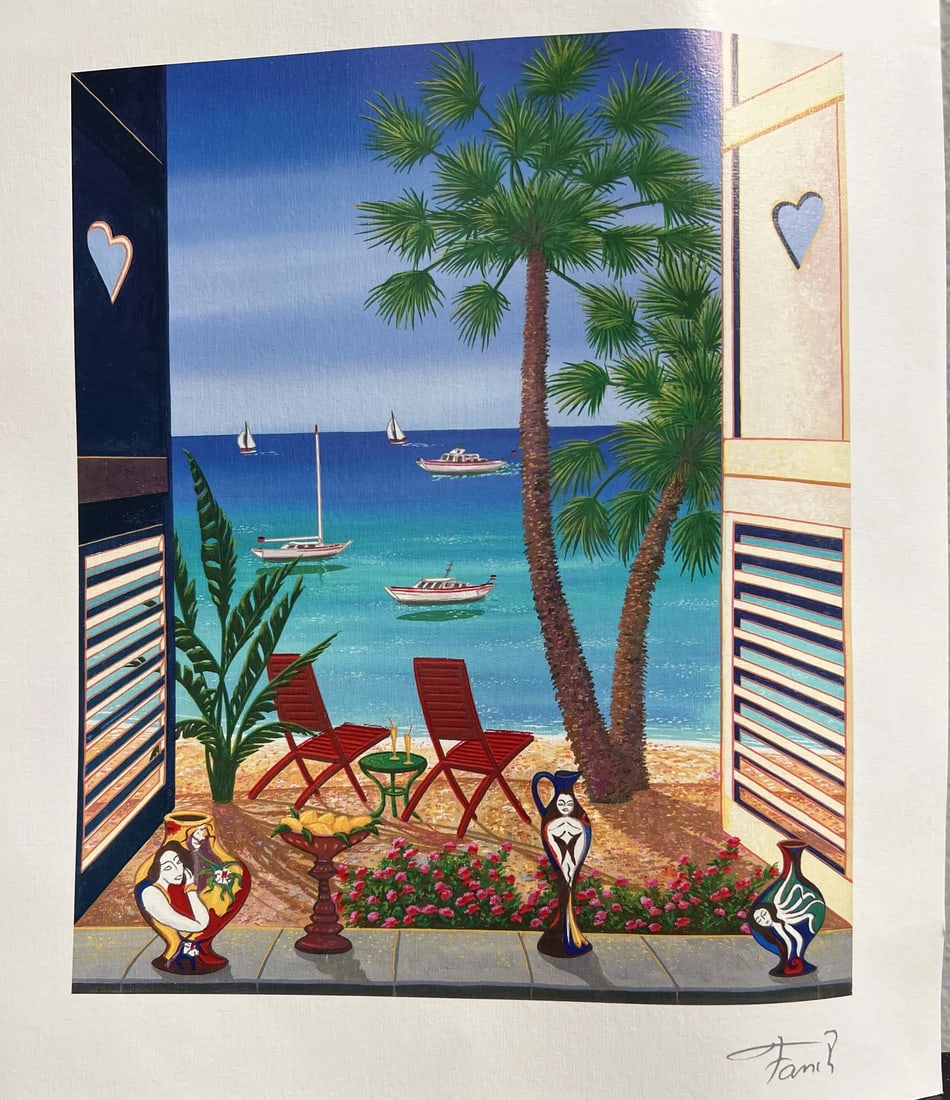 Fanch Ledan "Volets Caraibes" Seriolithograph in color on Paper (1 of 1)