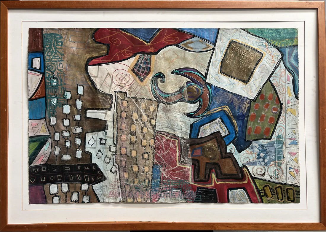 Large Oil on Paper Abstract (1 of 2)