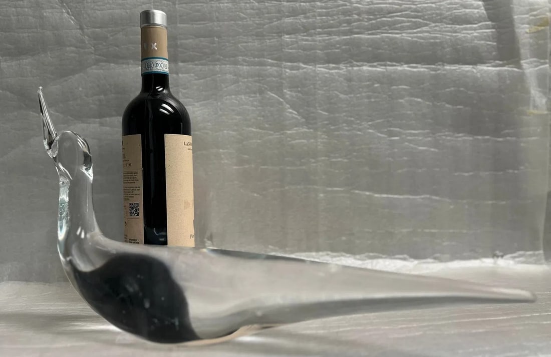 Large Steuben Style Crystal Swan 17" W (1 of 3)