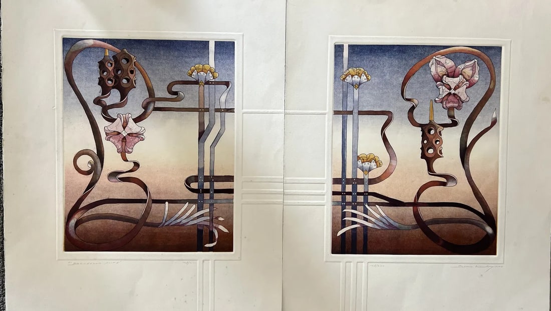 Pair of Bruce Weinberg (1942-1994) Hand Signed Etchings (1 of 2)