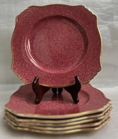 6 ROYAL WINTON ENGLISH 8" PLATES WITH SERVING MADE IN ENGLAND