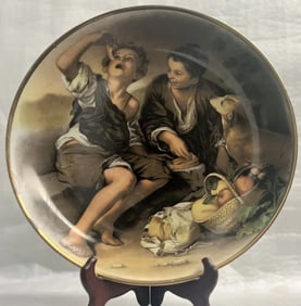 VINTAGE BAVARIA SCHUMANN ARZBERG GERMANY. "THE PIE EATERS" DECORATIVE PLATE 11.5