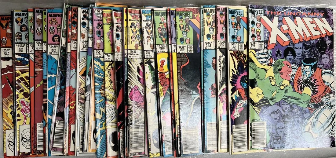 Collection of 32 Comic Books from the 1980s Marvel X Men (1 of 4)
