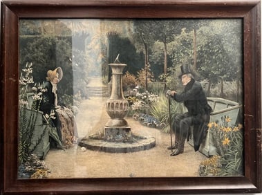 W. DENDY FADTER MIXED MEDIA OF A OLD MAN AND WOMAN WITH THEIR STORY ON BACK