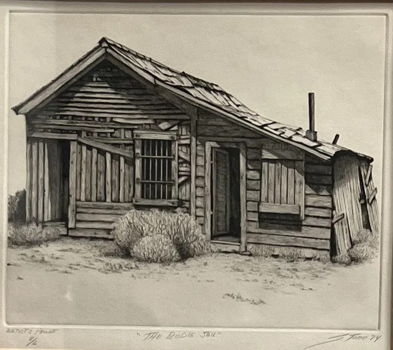 VINTAGE FRED STONE "THE BODIE JAIL" 1974 ARTIST PROOF HAND SIGNED AND NUMBERED (1 of 2)