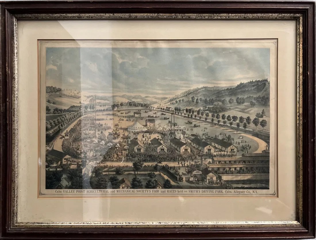 VINTAGE ETCHING FRAMED UNDER GLASS HORSE EXHIBITION, VALLEY POINT (1 of 3)