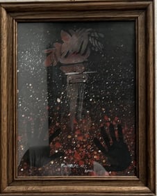 DOUGLAS KWARLPE ABBOTT (B 1948)" KADAICHA MAN" DATED 2000, OIL ON CANVAS