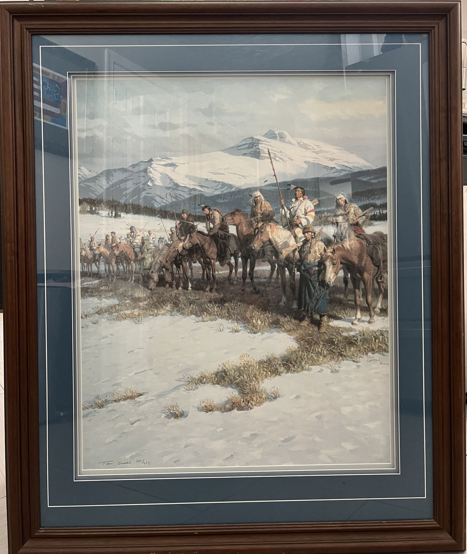 Tom Lovell "The Blackfeet wall" Large Stunning Framed Hand Signed Lito Numbered (1 of 3)
