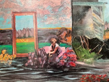 STEVEN POLLACK ATTRIBUTED TO, OIL ON CANVAS UNFRAMED 24 X 20