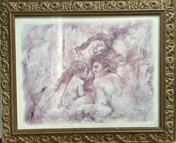 STUNNING FRAMED LITHOGRAPH BY FRANCOIS FRESSINIER 34 X 28