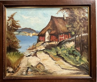 YOLANDA RAZZETO (1948- , Peruvian) ATTRIBUTED TOO,OIL ON CANVAS COAST DATED 1963