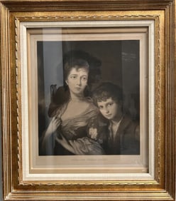 THOMAS GAINSBOROUGH "ELIZA AND THOMAS LINLEY" VINTAGE ENGRAVING BY J.W. CHAHMAN