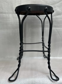 Very Early Twisted Metal Legs Bar Stool
