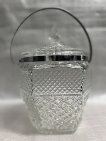 VINTAGE CUT CRYSTAL ICE BUCKET CIRCA MID CENTURY