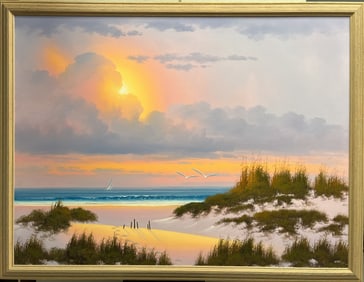 Kenneth F. Aunchman (American) Large Stunning St Augustine Seascape