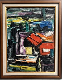 John H Rockwell (1902-1974 American) Mid Century Abstract Painting