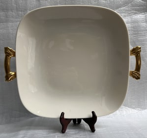 Large Lenox Serving Platter with Gold Leaf Handles