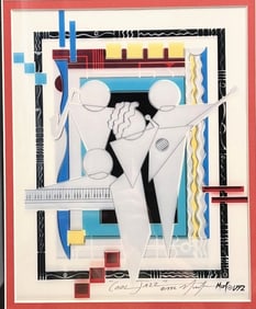Marvin Murf "Cool Jazz" Created in 1992 Mixed Media South Florida Artist
