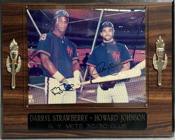 Darryl Strawberry & Howard Johnson Autographed NY Mets 30/30 Club 1987