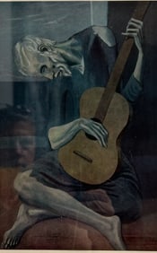 Pablo Picasso "The Old Guitarist" Hand Signed Print from his Blue Period w coa