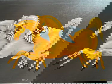 Gisela Pferdekamper "Bentley Horsepower" Original Oil on Canvas by Listed Artist