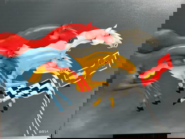 Gisela Pferdekamper Chevy Horsepower" Original Oil on Canvas by Listed Artist